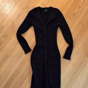 Lulu's Black Sweater Midi Dress